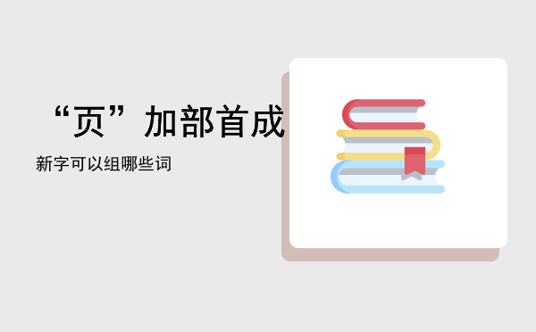 “页”加部首成新字可以组哪些词