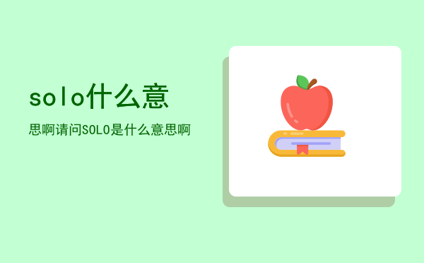 solo什么意思啊（请问SOLO是什么意思啊）