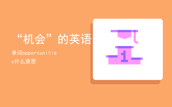 “机会”的英语单词「opportunities什么意思」