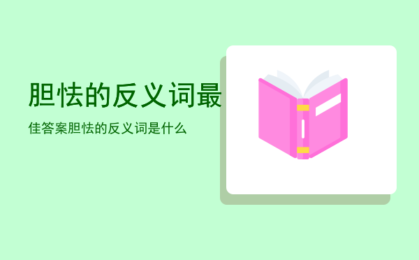 胆怯的反义词最佳答案，胆怯的反义词是什么