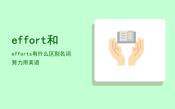 effort和efforts有什么区别，名词努力用英语