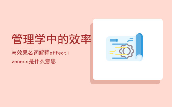 管理学中的效率与效果名词解释（effectiveness是什么意思）