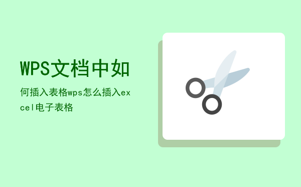 WPS文档中如何插入表格「wps怎么插入excel电子表格」