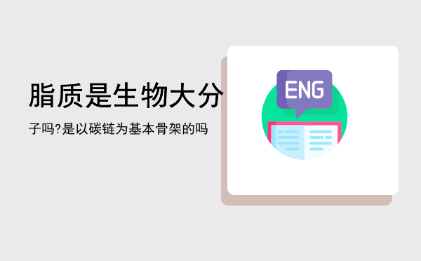 脂质是生物大分子吗?是以碳链为基本骨架的吗