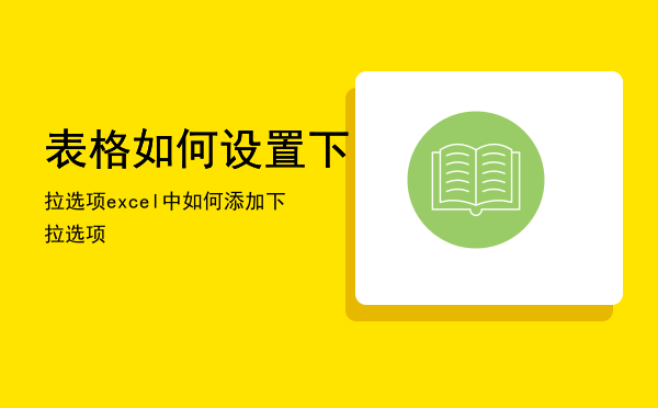 表格如何设置下拉选项（excel中如何添加下拉选项）