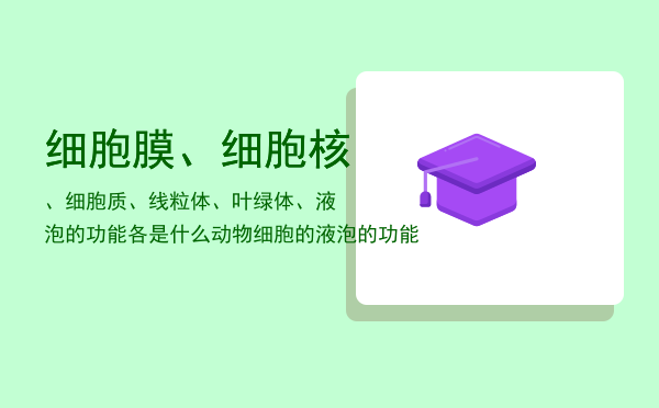 细胞膜、细胞核、细胞质、线粒体、叶绿体、液泡的功能各是什么「动物细胞的液泡的功能」