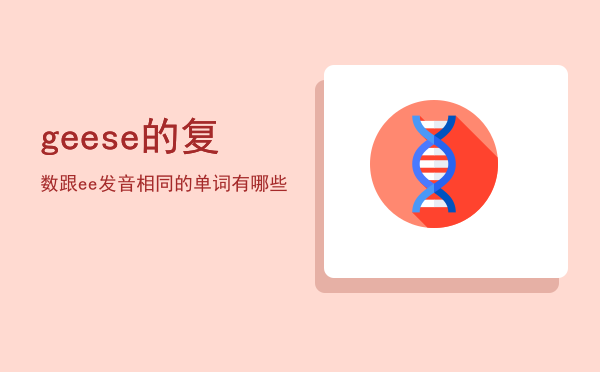 geese的复数，跟ee发音相同的单词有哪些