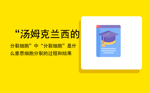 “汤姆克兰西的分裂细胞”中“分裂细胞”是什么意思，细胞分裂的过程和结果